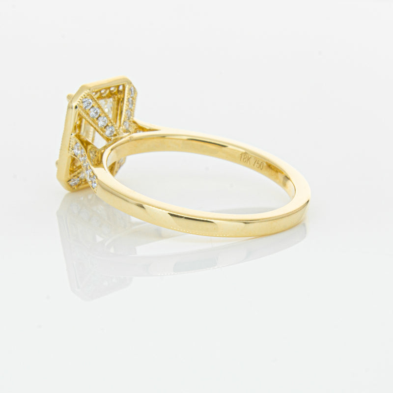 18ct Yellow Gold 1.51ct Emerald Cut Diamond Aria Ring-Ring-Walker & Hall