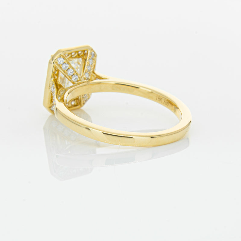 18ct Yellow Gold 1.51ct Emerald Cut Diamond Aria Ring-Ring-Walker & Hall