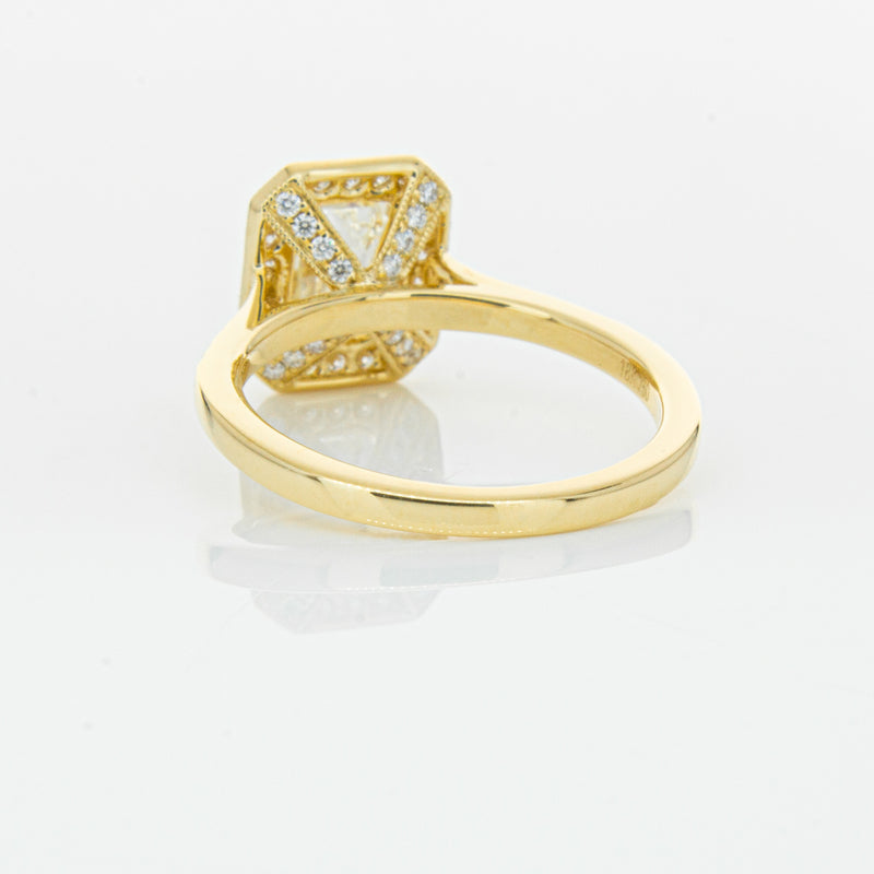 18ct Yellow Gold 1.51ct Emerald Cut Diamond Aria Ring-Ring-Walker & Hall