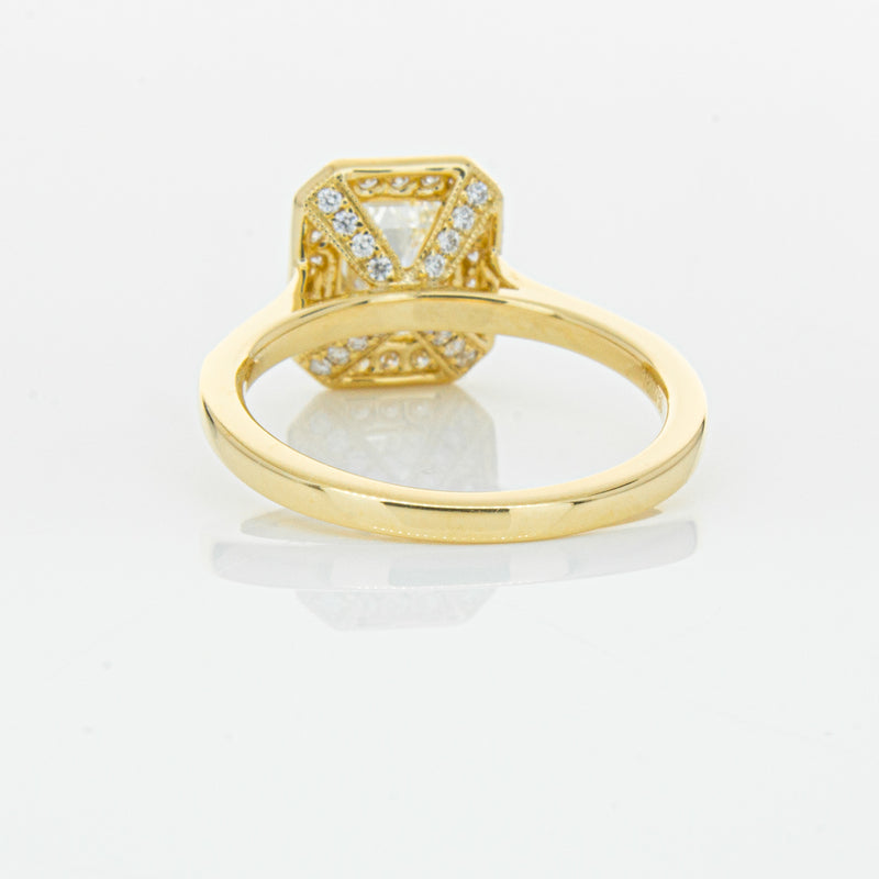 18ct Yellow Gold 1.51ct Emerald Cut Diamond Aria Ring-Ring-Walker & Hall