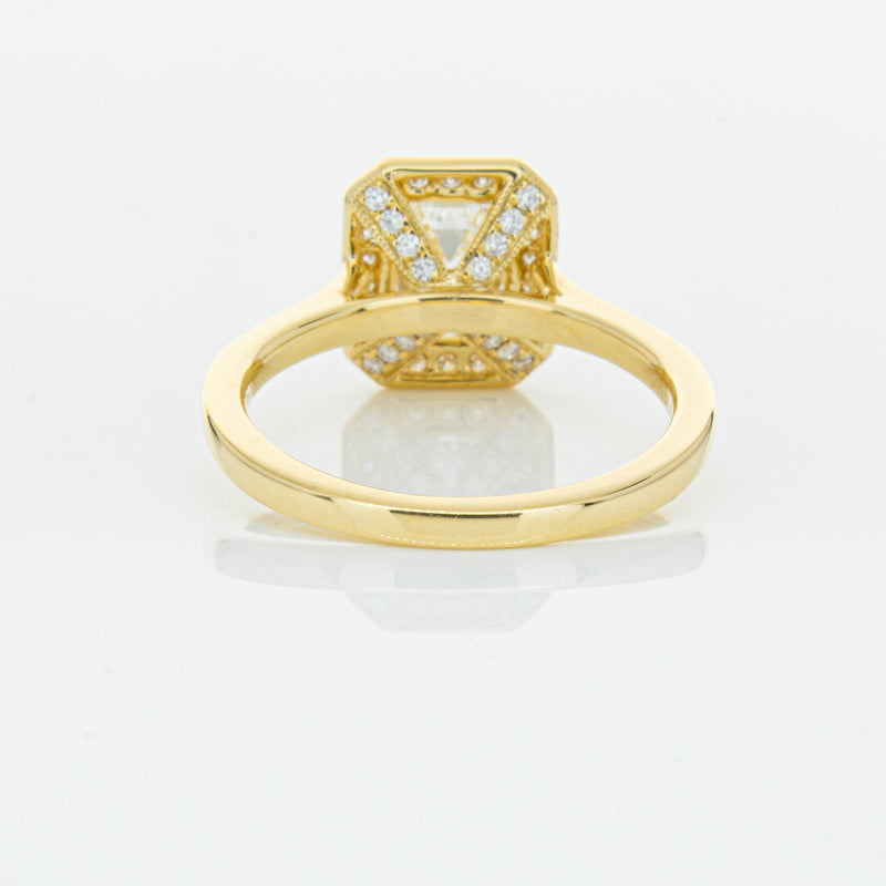 18ct Yellow Gold 1.51ct Emerald Cut Diamond Aria Ring-Ring-Walker & Hall