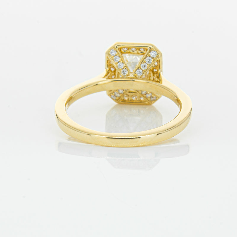 18ct Yellow Gold 1.51ct Emerald Cut Diamond Aria Ring-Ring-Walker & Hall