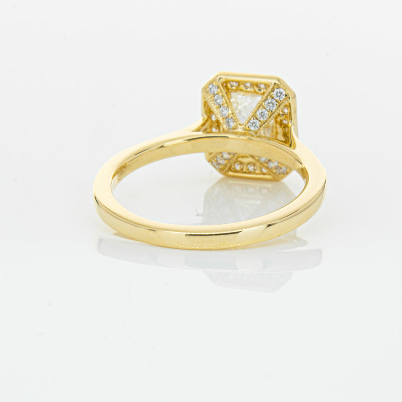 18ct Yellow Gold 1.51ct Emerald Cut Diamond Aria Ring-Ring-Walker & Hall