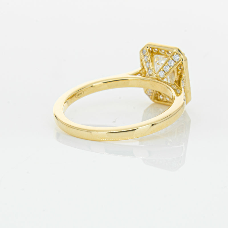 18ct Yellow Gold 1.51ct Emerald Cut Diamond Aria Ring-Ring-Walker & Hall