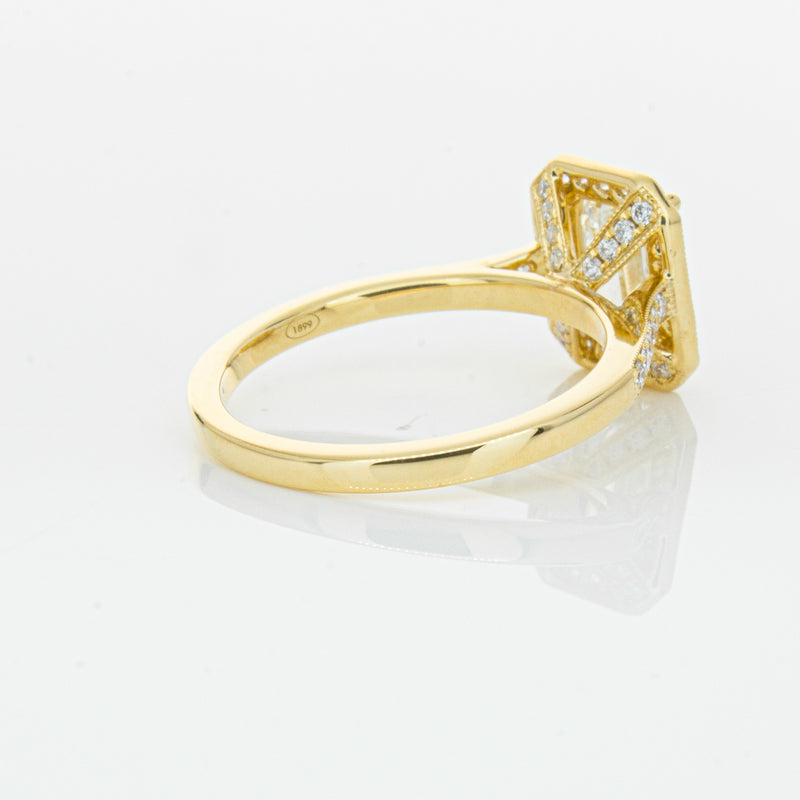 18ct Yellow Gold 1.51ct Emerald Cut Diamond Aria Ring-Ring-Walker & Hall