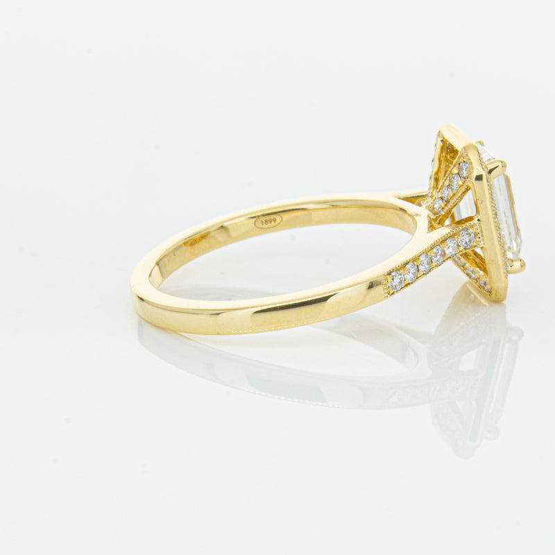 18ct Yellow Gold 1.51ct Emerald Cut Diamond Aria Ring-Ring-Walker & Hall