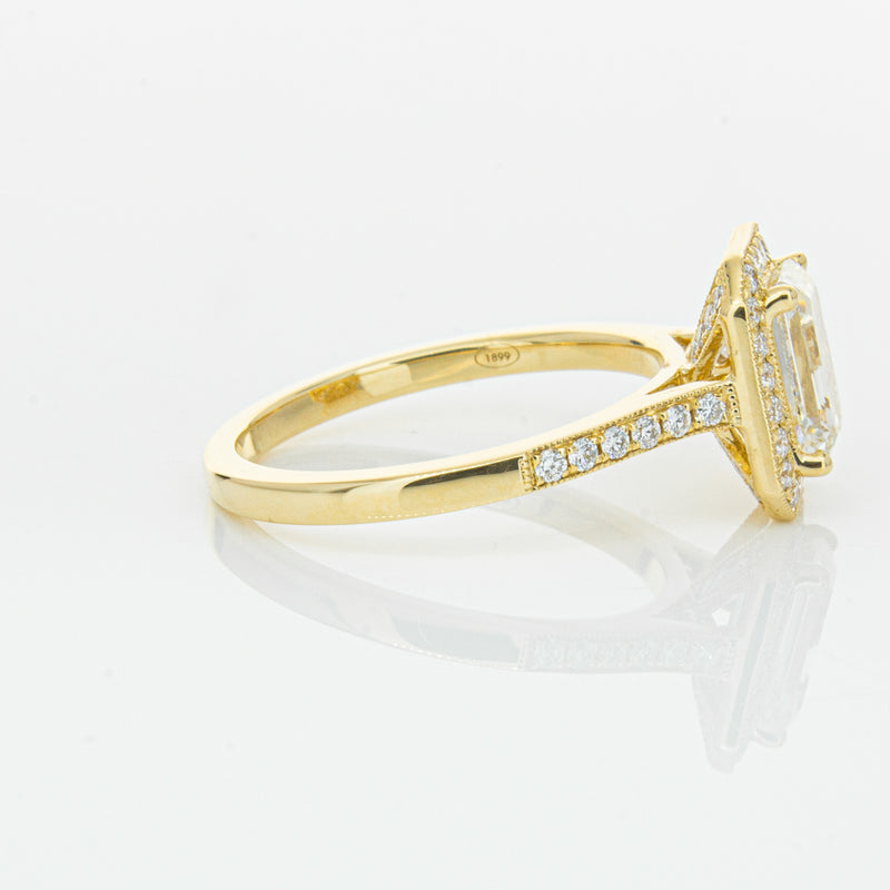 18ct Yellow Gold 1.51ct Emerald Cut Diamond Aria Ring-Ring-Walker & Hall