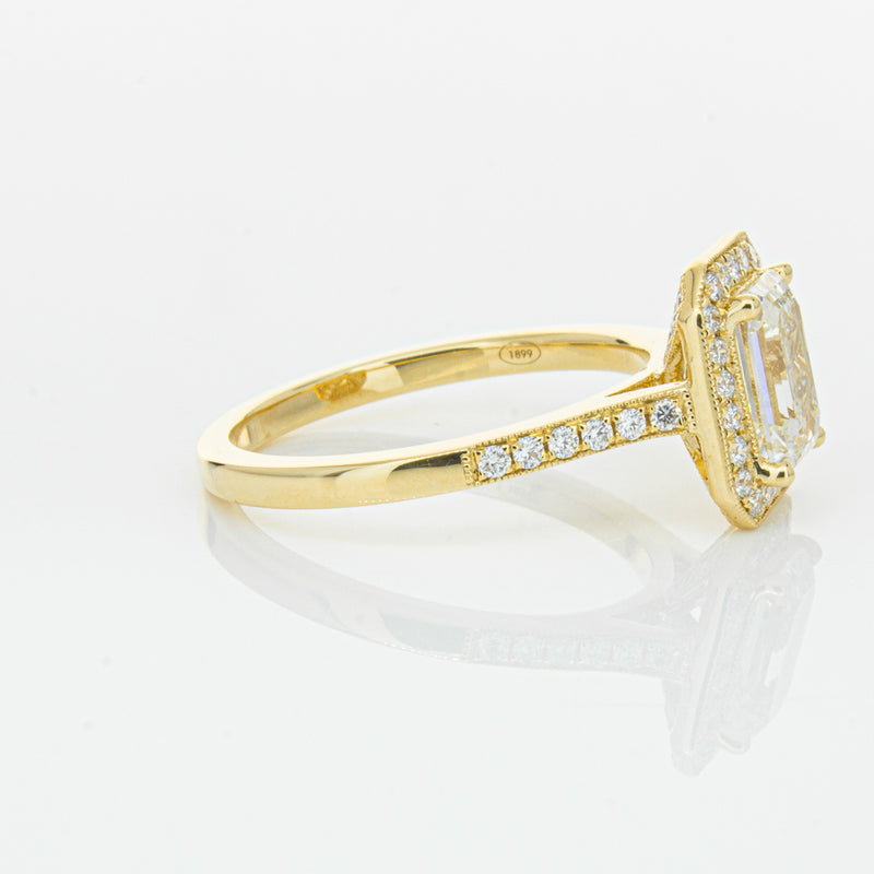 18ct Yellow Gold 1.51ct Emerald Cut Diamond Aria Ring-Ring-Walker & Hall