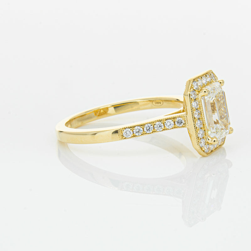 18ct Yellow Gold 1.51ct Emerald Cut Diamond Aria Ring-Ring-Walker & Hall