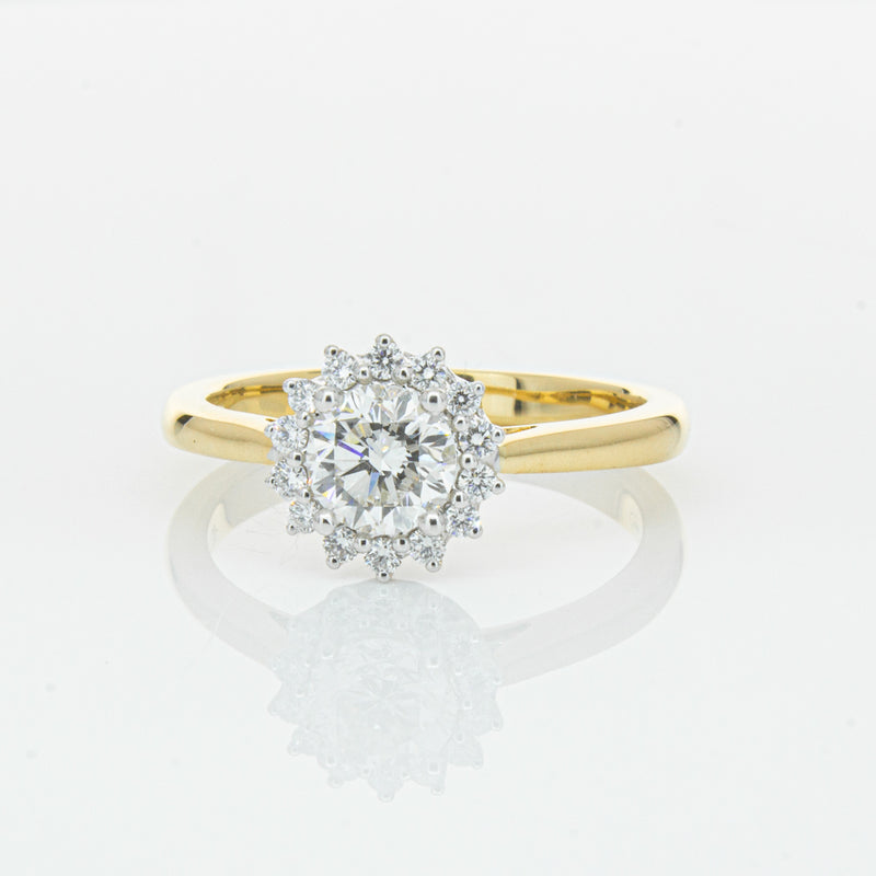 18ct Yellow Gold .70ct Diamond Belle Ring-Ring-Walker & Hall