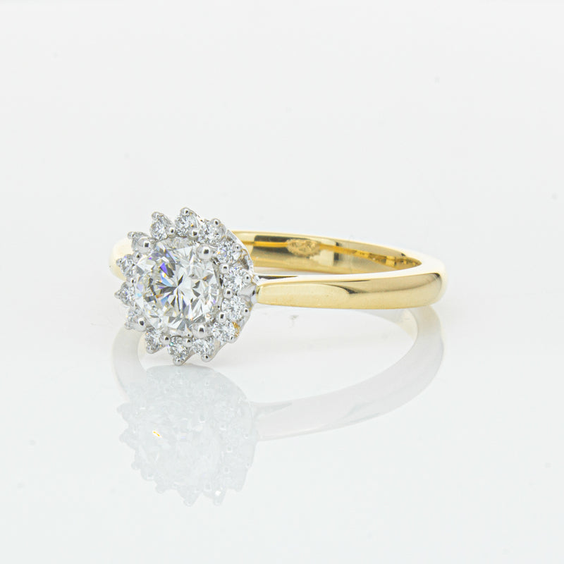 18ct Yellow Gold .70ct Diamond Belle Ring-Ring-Walker & Hall