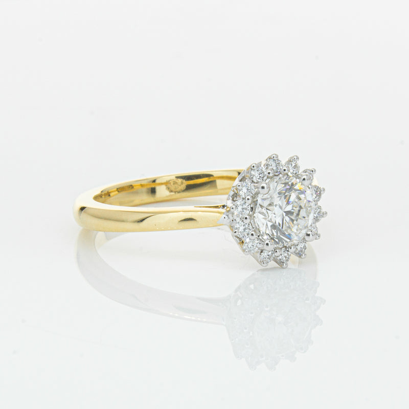 18ct Yellow Gold .70ct Diamond Belle Ring-Ring-Walker & Hall