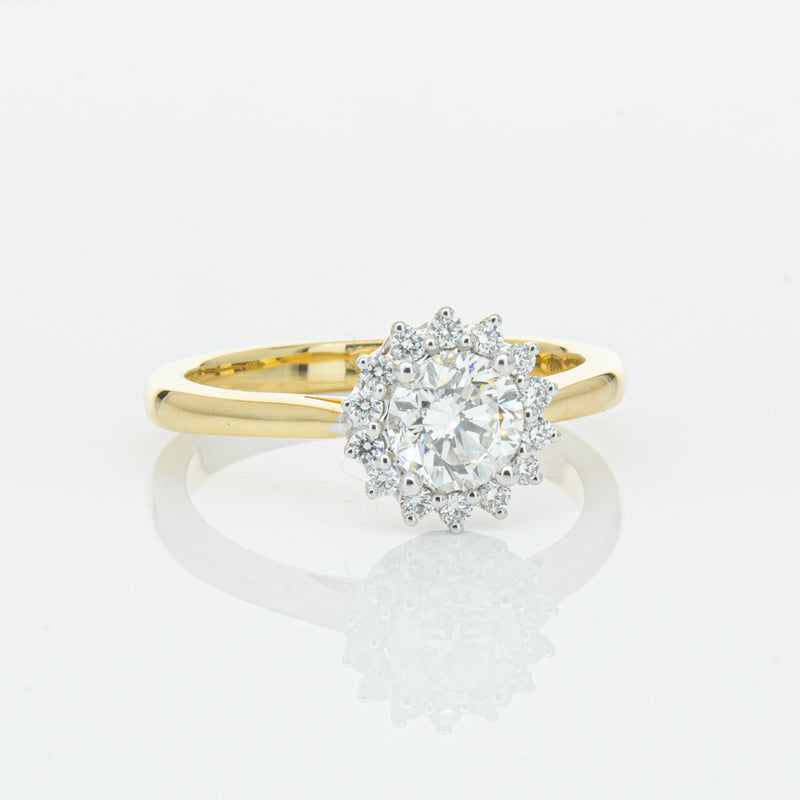 18ct Yellow Gold .70ct Diamond Belle Ring-Ring-Walker & Hall