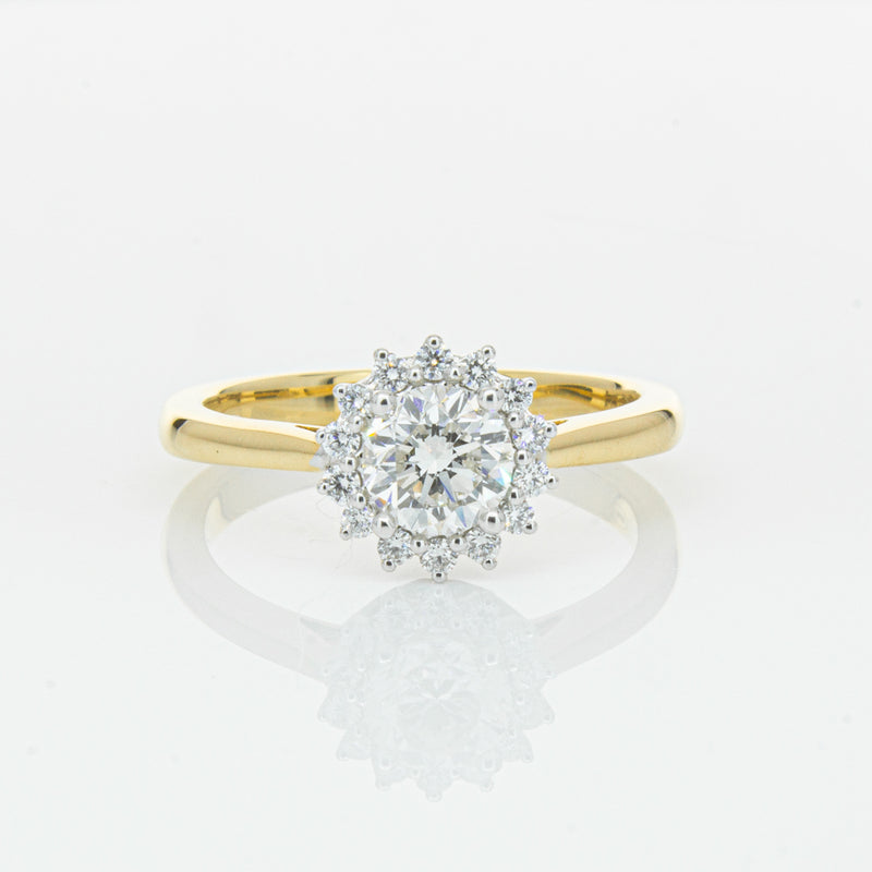 18ct Yellow Gold .70ct Diamond Belle Ring-Ring-Walker & Hall