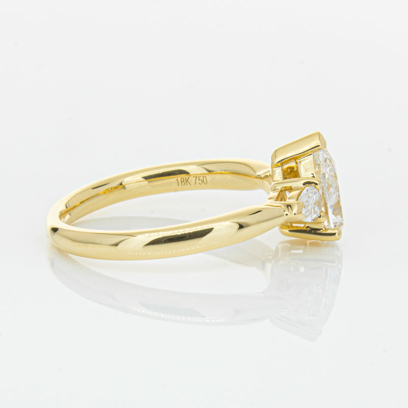 18ct Yellow Gold 1.00ct Pear Diamond Ayla Ring-Ring-Walker & Hall