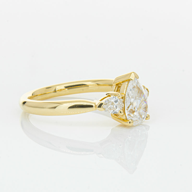 18ct Yellow Gold 1.00ct Pear Diamond Ayla Ring-Ring-Walker & Hall
