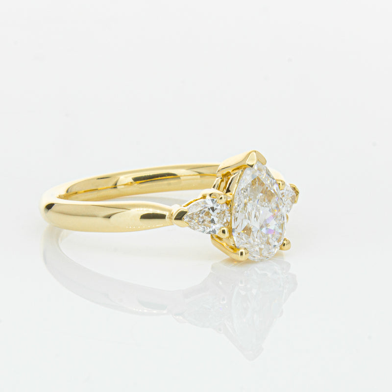 18ct Yellow Gold 1.00ct Pear Diamond Ayla Ring-Ring-Walker & Hall