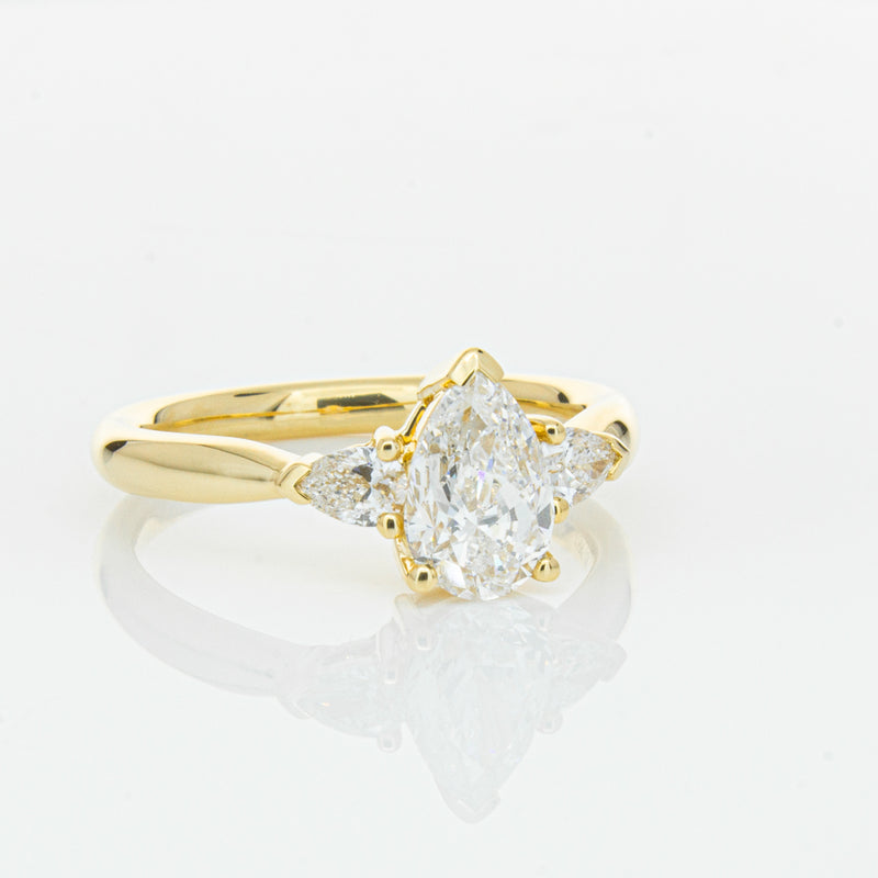 18ct Yellow Gold 1.00ct Pear Diamond Ayla Ring-Ring-Walker & Hall