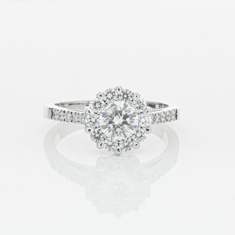 Deja Vu 18ct White Gold .60ct Diamond Cluster Ring-Ring-Walker & Hall