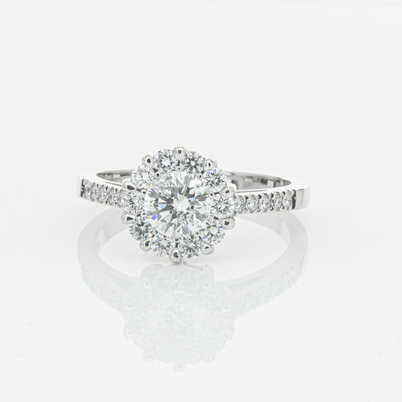 Deja Vu 18ct White Gold .60ct Diamond Cluster Ring-Ring-Walker & Hall