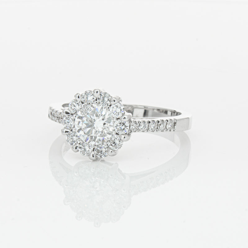 Deja Vu 18ct White Gold .60ct Diamond Cluster Ring-Ring-Walker & Hall