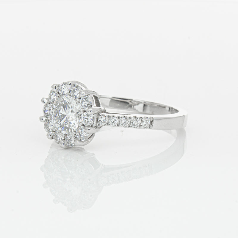 Deja Vu 18ct White Gold .60ct Diamond Cluster Ring-Ring-Walker & Hall