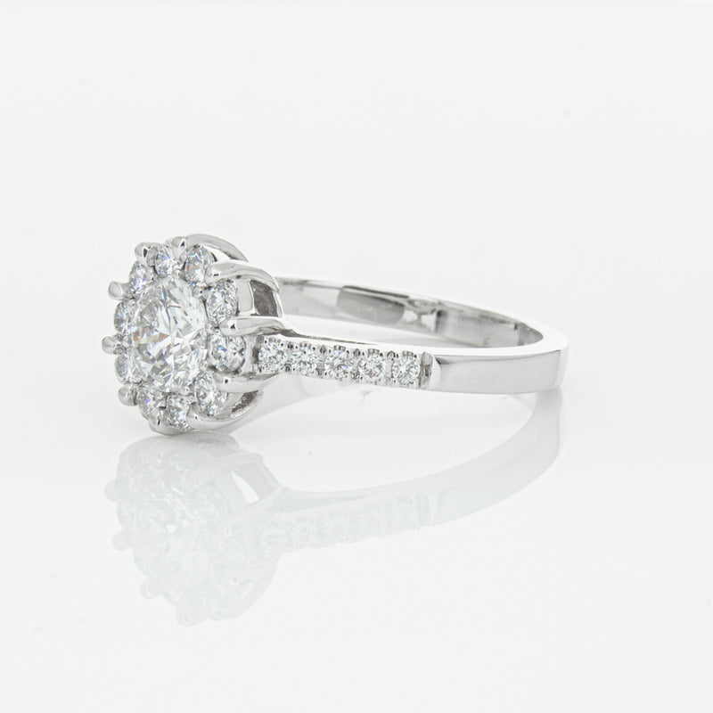 Deja Vu 18ct White Gold .60ct Diamond Cluster Ring-Ring-Walker & Hall