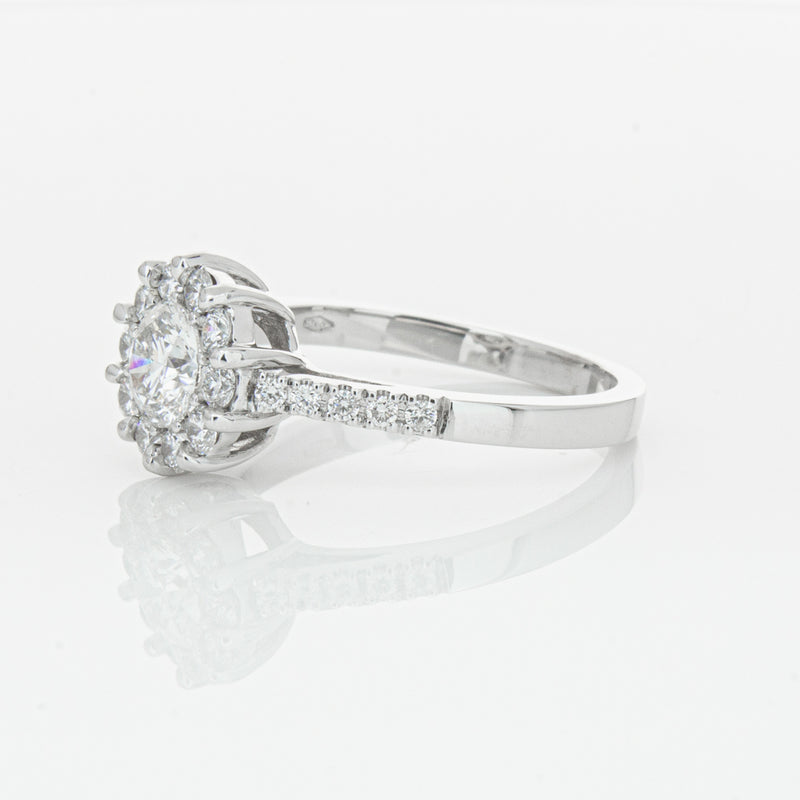 Deja Vu 18ct White Gold .60ct Diamond Cluster Ring-Ring-Walker & Hall