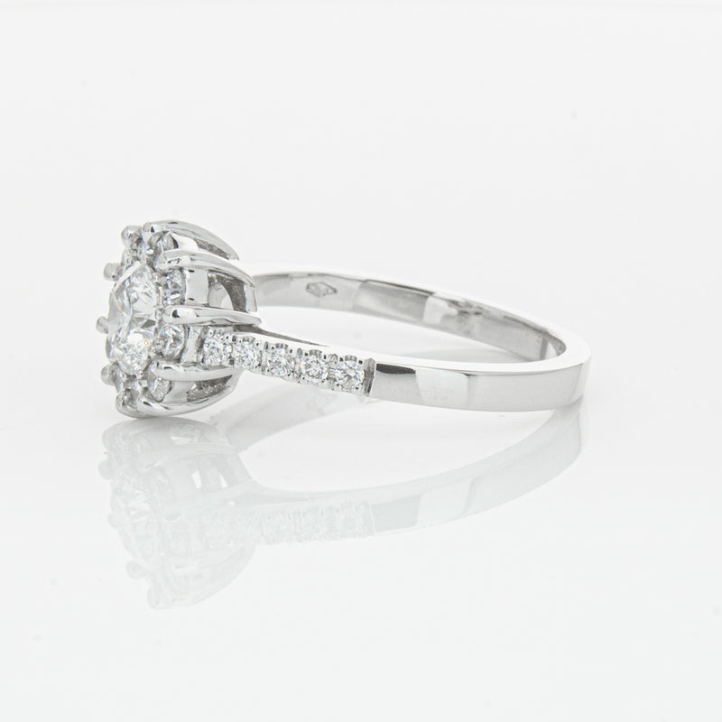 Deja Vu 18ct White Gold .60ct Diamond Cluster Ring-Ring-Walker & Hall