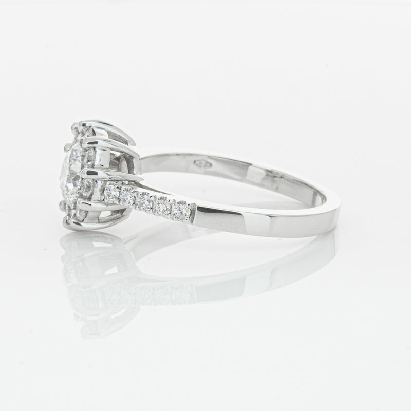 Deja Vu 18ct White Gold .60ct Diamond Cluster Ring-Ring-Walker & Hall