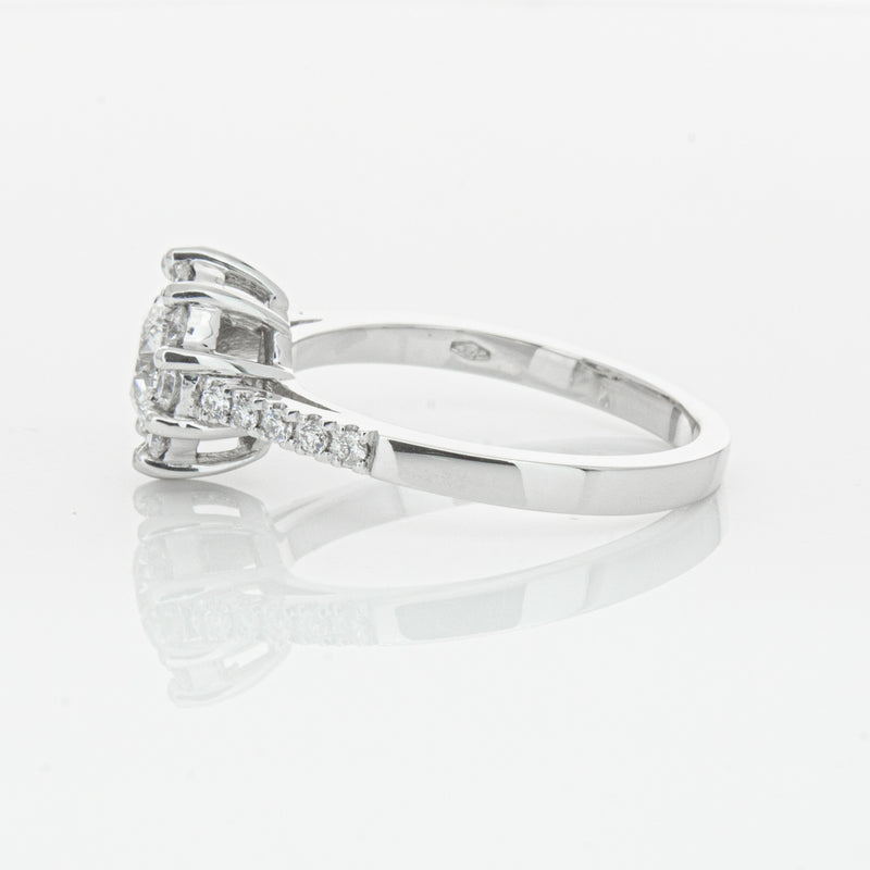 Deja Vu 18ct White Gold .60ct Diamond Cluster Ring-Ring-Walker & Hall