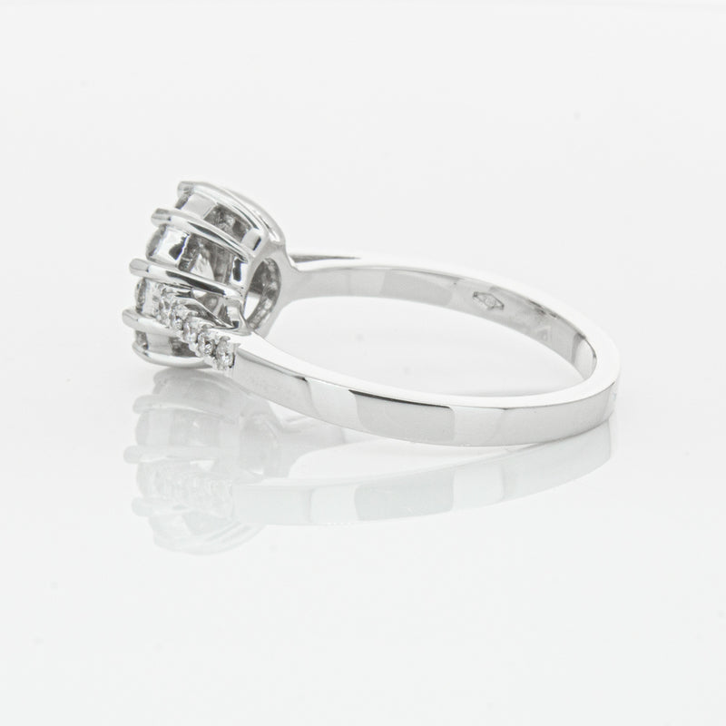 Deja Vu 18ct White Gold .60ct Diamond Cluster Ring-Ring-Walker & Hall