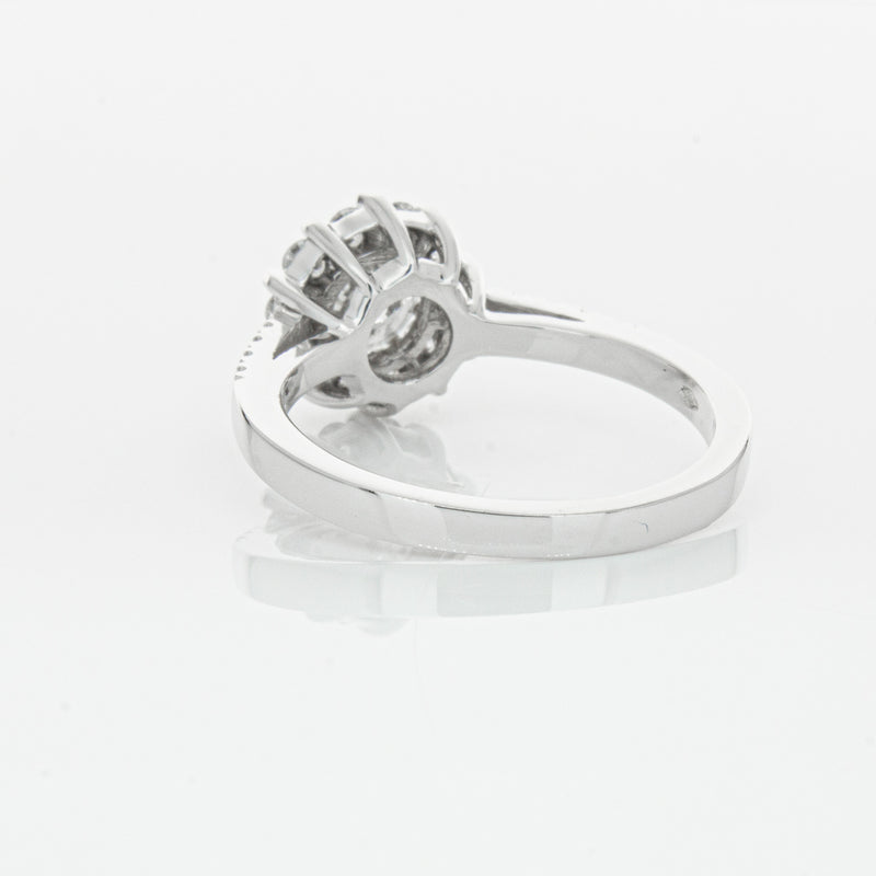 Deja Vu 18ct White Gold .60ct Diamond Cluster Ring-Ring-Walker & Hall