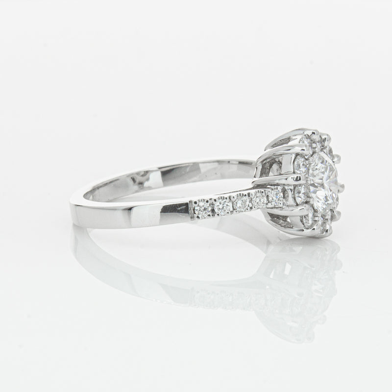 Deja Vu 18ct White Gold .60ct Diamond Cluster Ring-Ring-Walker & Hall