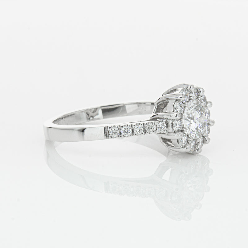 Deja Vu 18ct White Gold .60ct Diamond Cluster Ring-Ring-Walker & Hall