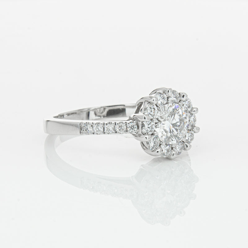 Deja Vu 18ct White Gold .60ct Diamond Cluster Ring-Ring-Walker & Hall