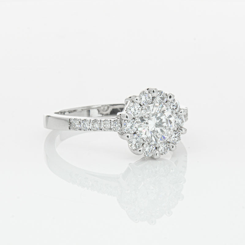 Deja Vu 18ct White Gold .60ct Diamond Cluster Ring-Ring-Walker & Hall