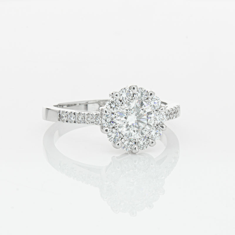 Deja Vu 18ct White Gold .60ct Diamond Cluster Ring-Ring-Walker & Hall