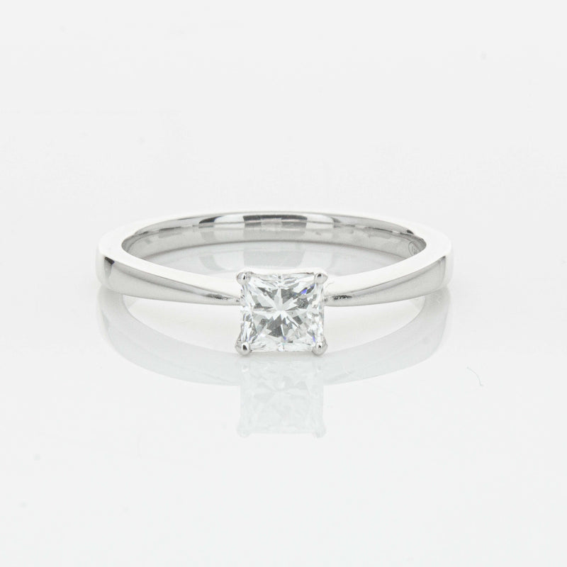 18ct White Gold .47ct Princess Cut Reclaimed Diamond Royale Ring-Ring-Walker & Hall