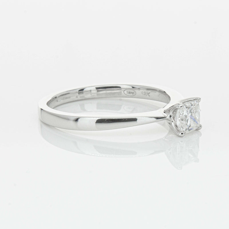 18ct White Gold .47ct Princess Cut Reclaimed Diamond Royale Ring-Ring-Walker & Hall