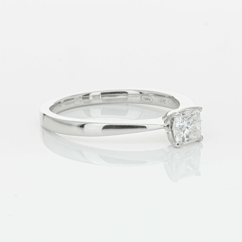 18ct White Gold .47ct Princess Cut Reclaimed Diamond Royale Ring-Ring-Walker & Hall