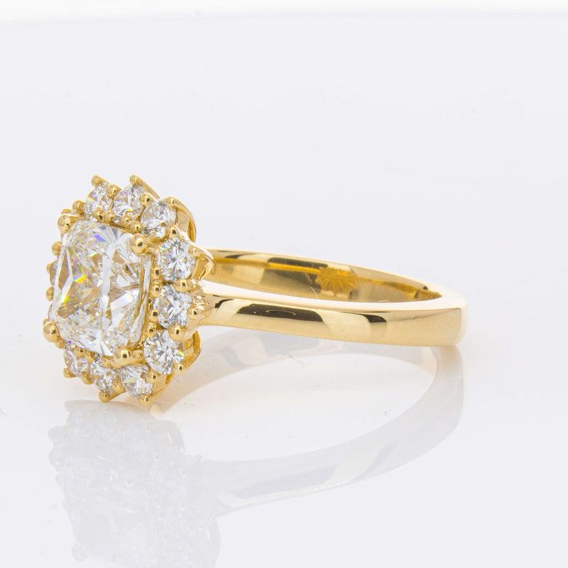 18ct Yellow Gold 2.00ct Cushion Cut Diamond Belle Ring-Ring-Walker & Hall