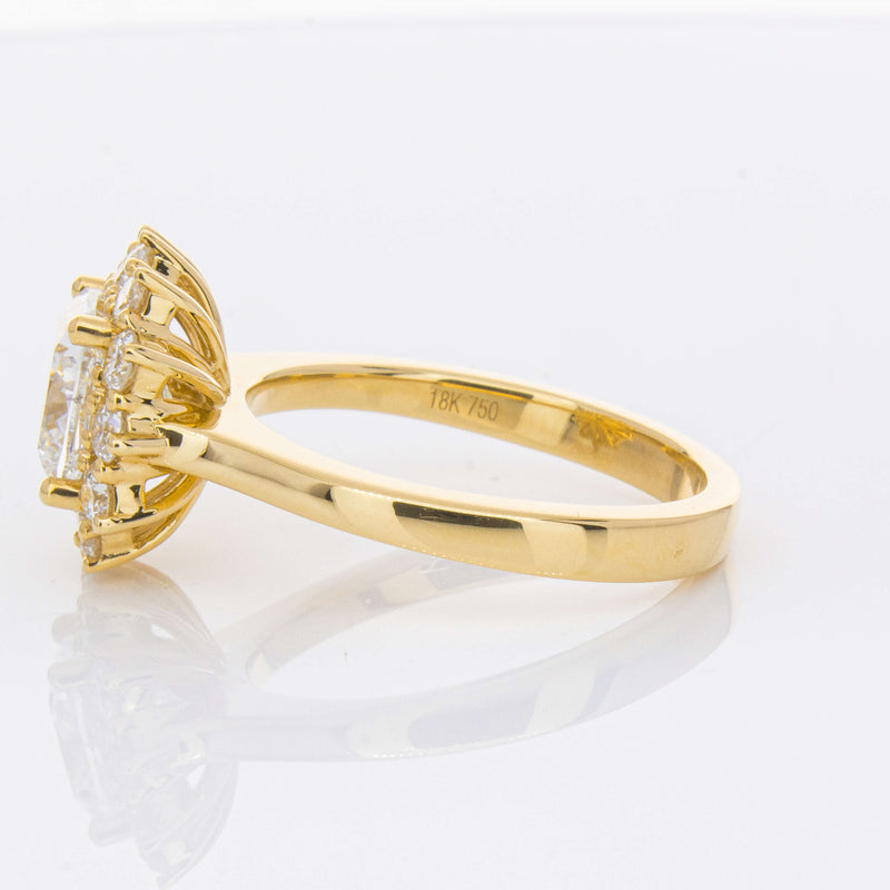 18ct Yellow Gold 2.00ct Cushion Cut Diamond Belle Ring-Ring-Walker & Hall