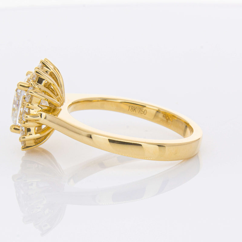 18ct Yellow Gold 2.00ct Cushion Cut Diamond Belle Ring-Ring-Walker & Hall