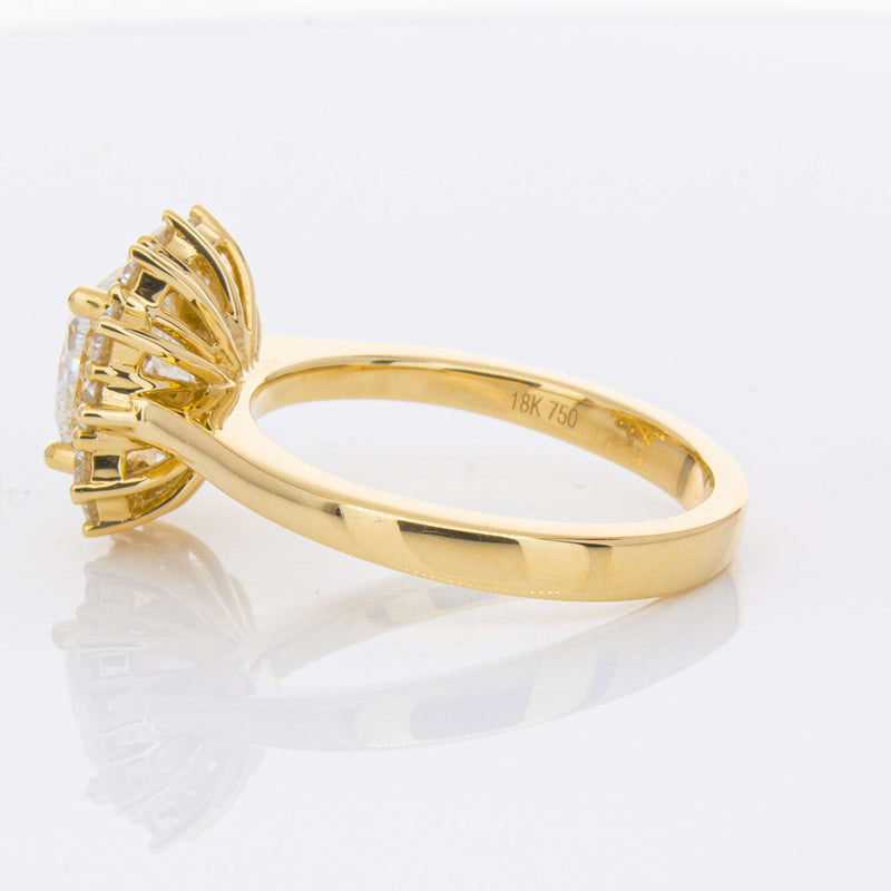 18ct Yellow Gold 2.00ct Cushion Cut Diamond Belle Ring-Ring-Walker & Hall