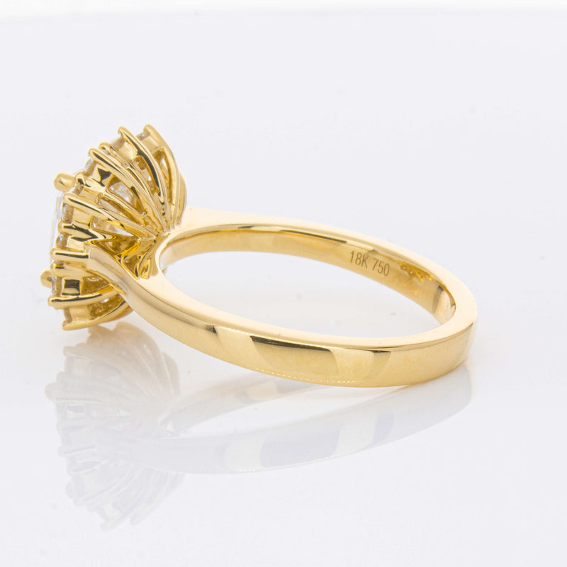 18ct Yellow Gold 2.00ct Cushion Cut Diamond Belle Ring-Ring-Walker & Hall