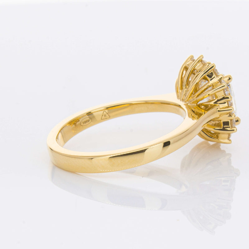 18ct Yellow Gold 2.00ct Cushion Cut Diamond Belle Ring-Ring-Walker & Hall