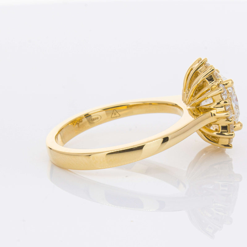 18ct Yellow Gold 2.00ct Cushion Cut Diamond Belle Ring-Ring-Walker & Hall