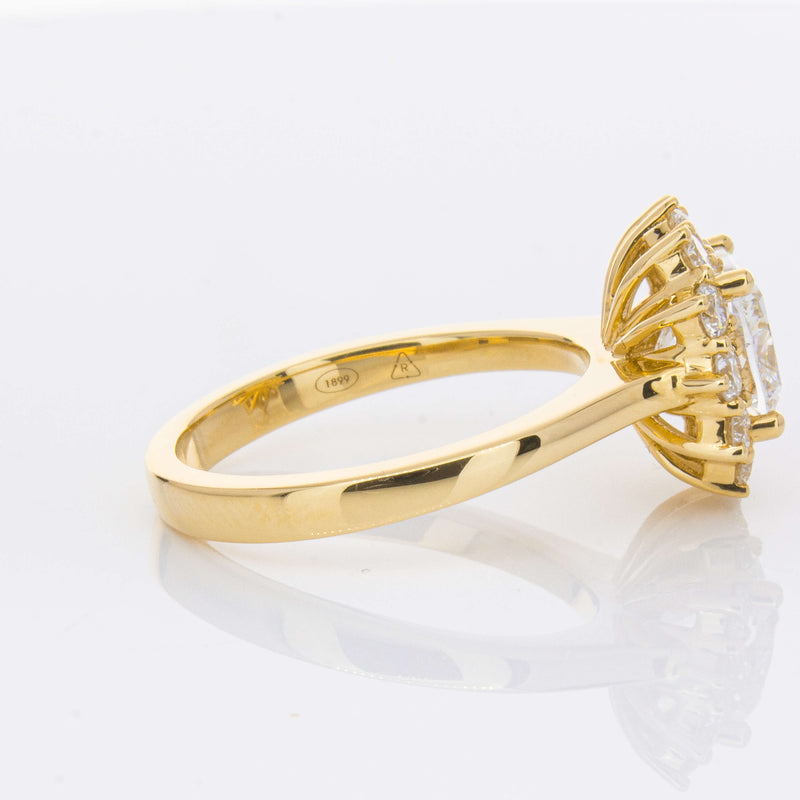 18ct Yellow Gold 2.00ct Cushion Cut Diamond Belle Ring-Ring-Walker & Hall