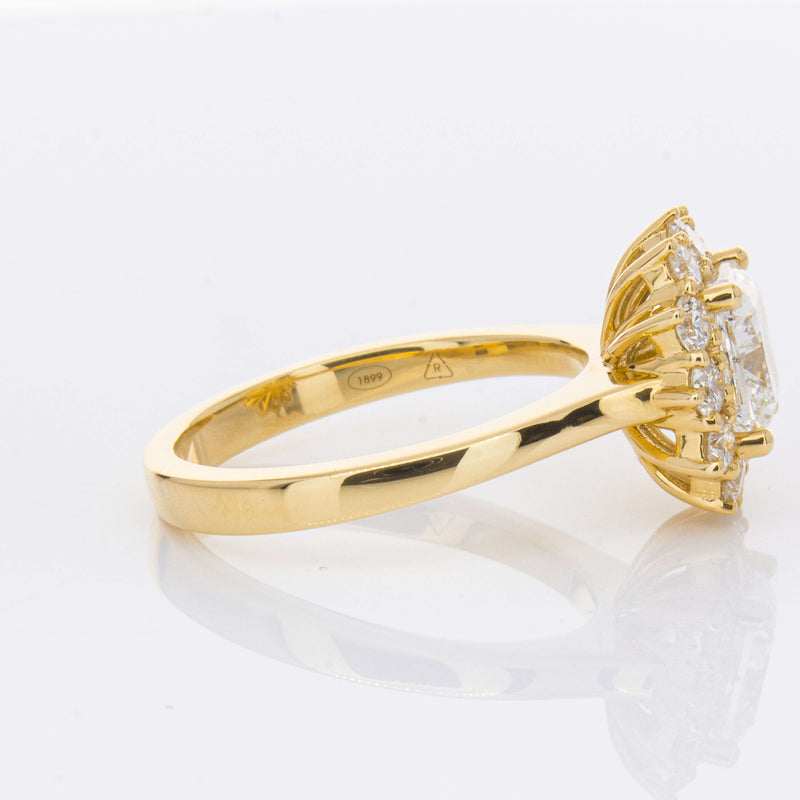 18ct Yellow Gold 2.00ct Cushion Cut Diamond Belle Ring-Ring-Walker & Hall